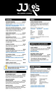 JJQs Menu